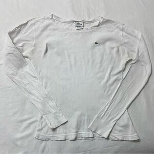 Lacoste White long sleeve Tee with Logo
